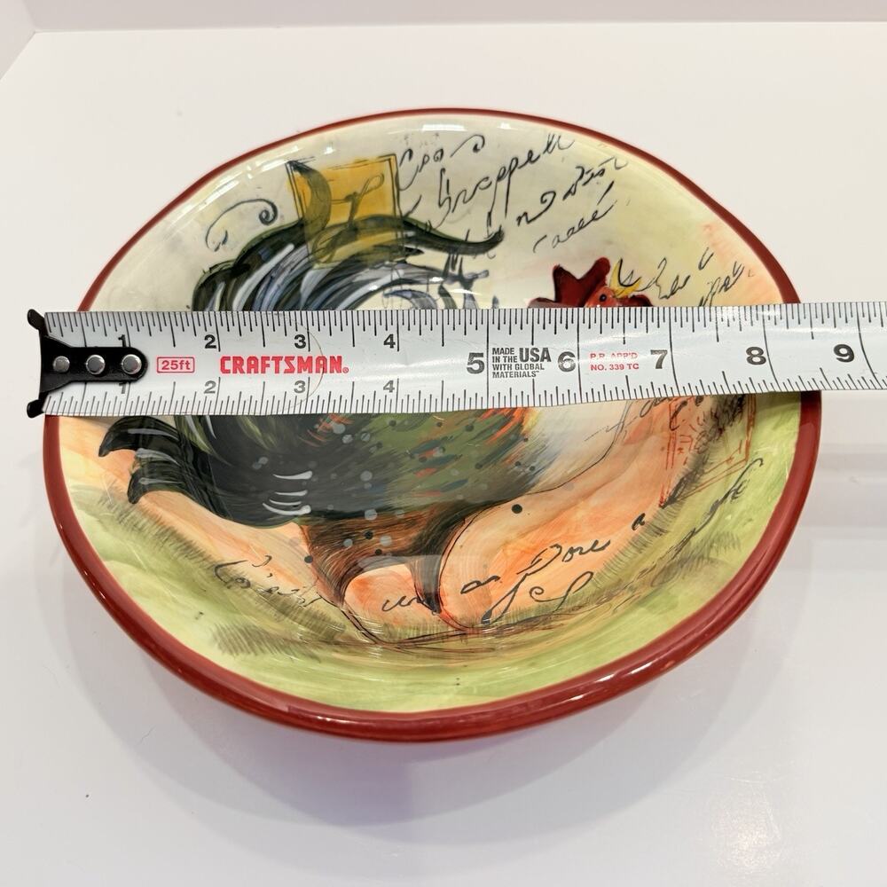 Certified International Le Rooster Susan Winget 8 1/2” Soup Bowl Set Of 4 - Picture 7 of 8